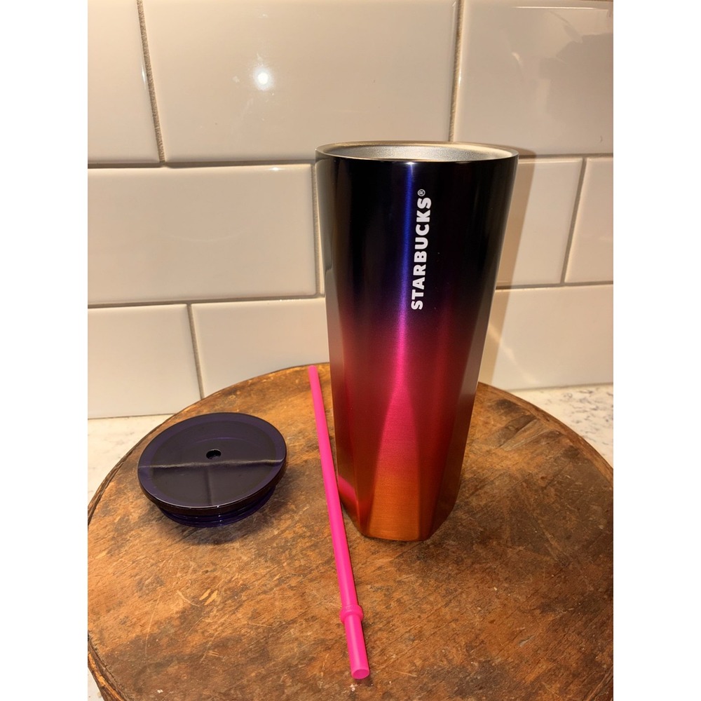 Starbucks 2022 Ombre Pink Orange Stainless‎ Steel Venti Tumbler 24oz - Picture 8 of 8